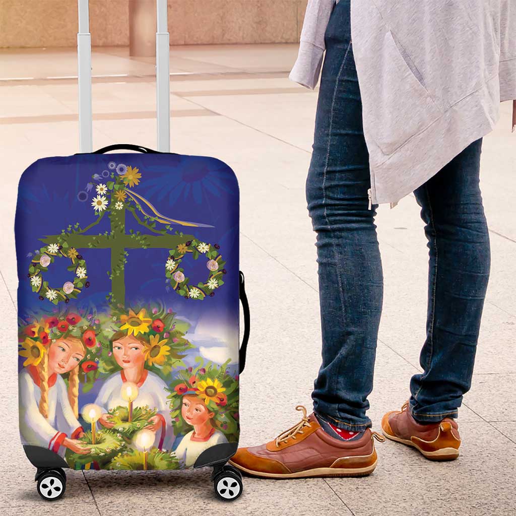 Swedish Glad Midsommar Luggage Cover Hade du en bra Midsommar LT18