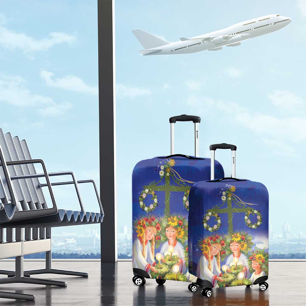 Swedish Glad Midsommar Luggage Cover Hade du en bra Midsommar LT18