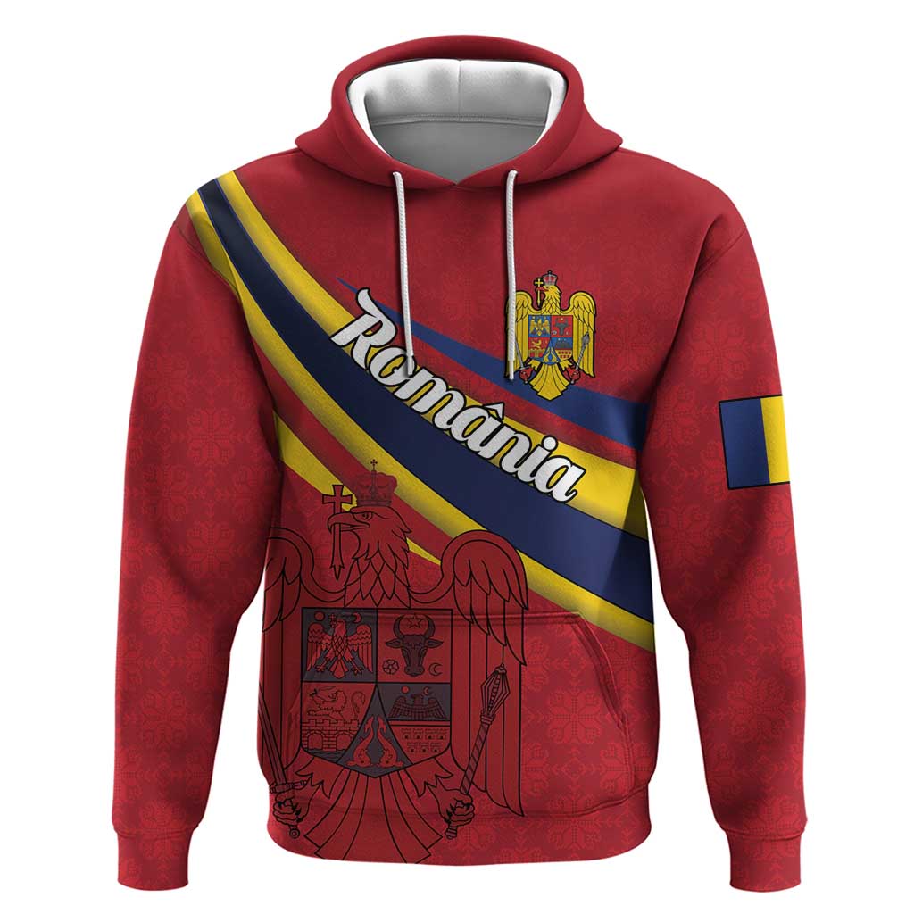 Personalized National Flag Of Romania Day Hoodie Coat of arms LT18