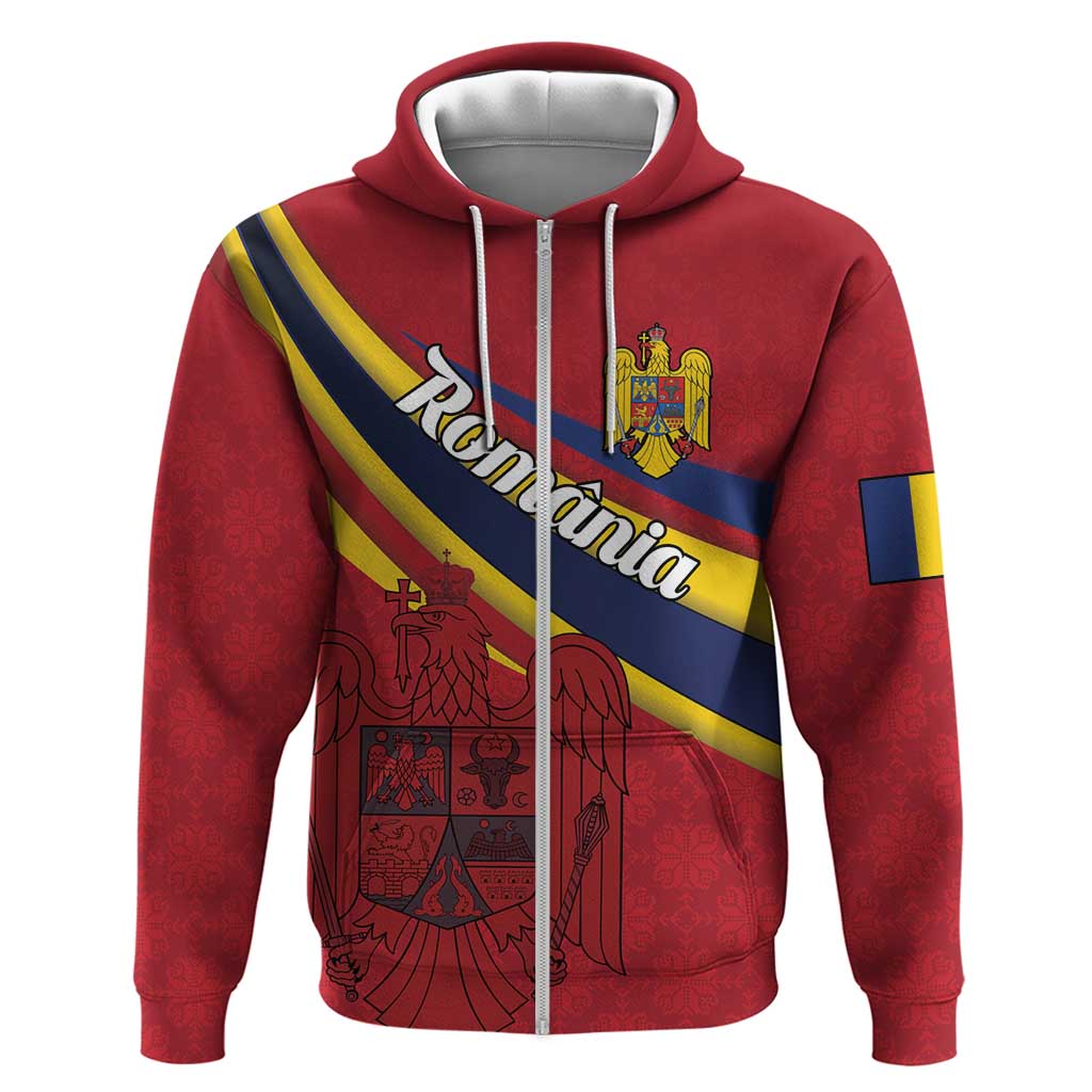 Personalized National Flag Of Romania Day Hoodie Coat of arms LT18