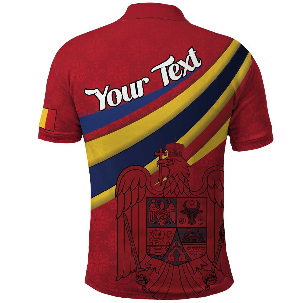 Personalized National Flag Of Romania Day Polo Shirt Coat of arms LT18