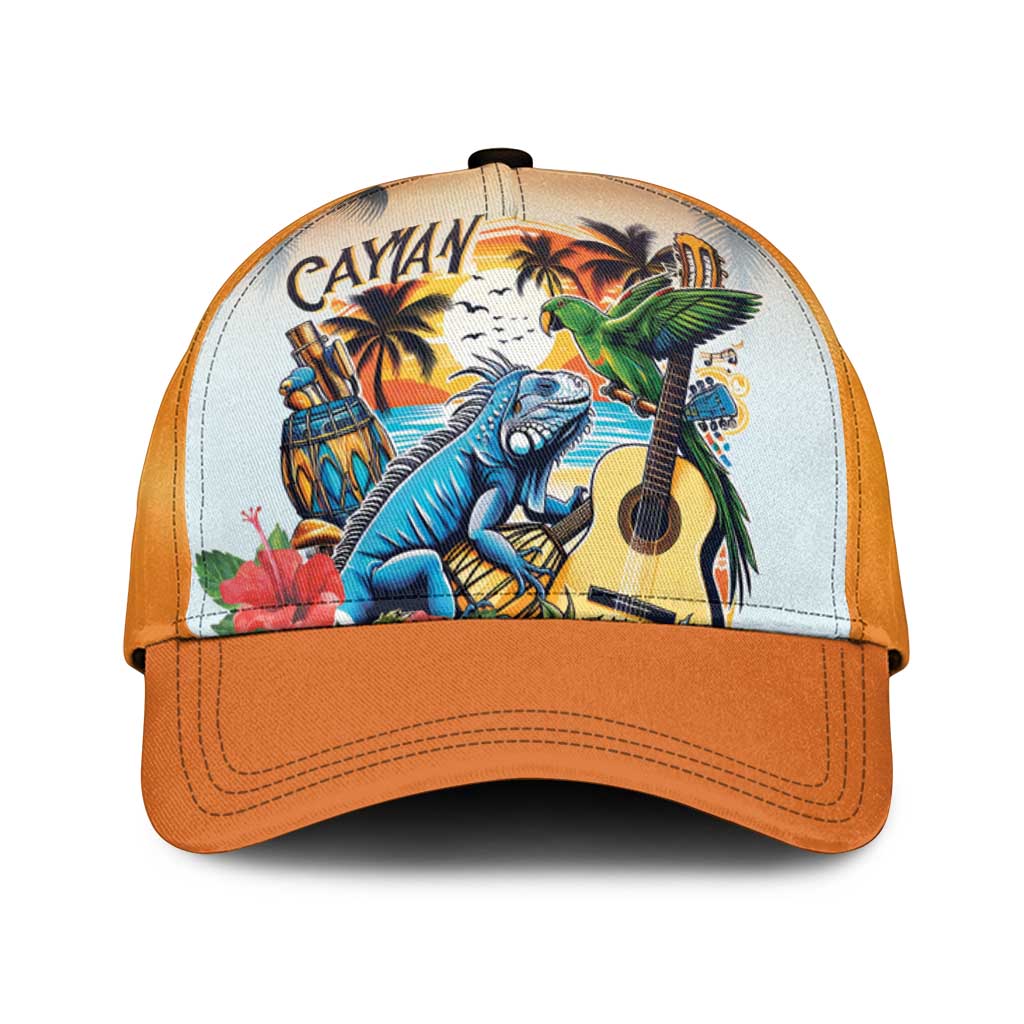 Cayman Islands Classic Cap Iguanas And Parrot Hisbius Flower LT18