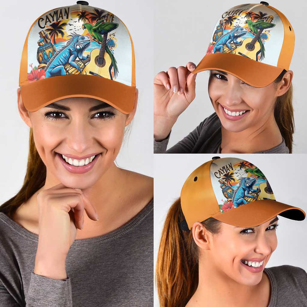 Cayman Islands Classic Cap Iguanas And Parrot Hisbius Flower LT18