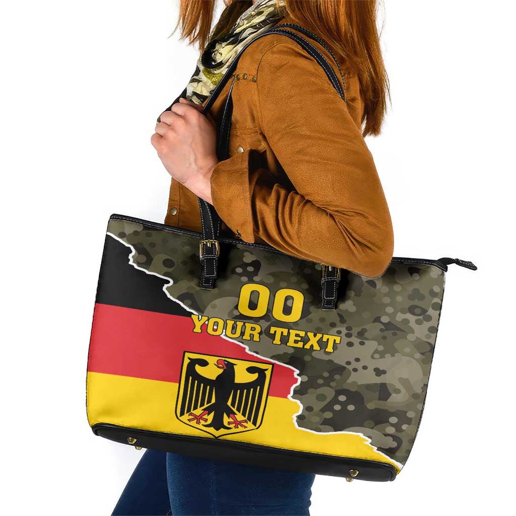 Custom Germany 1990 Leather Tote Bag Coat Of Arms With Camo Patterns LT18