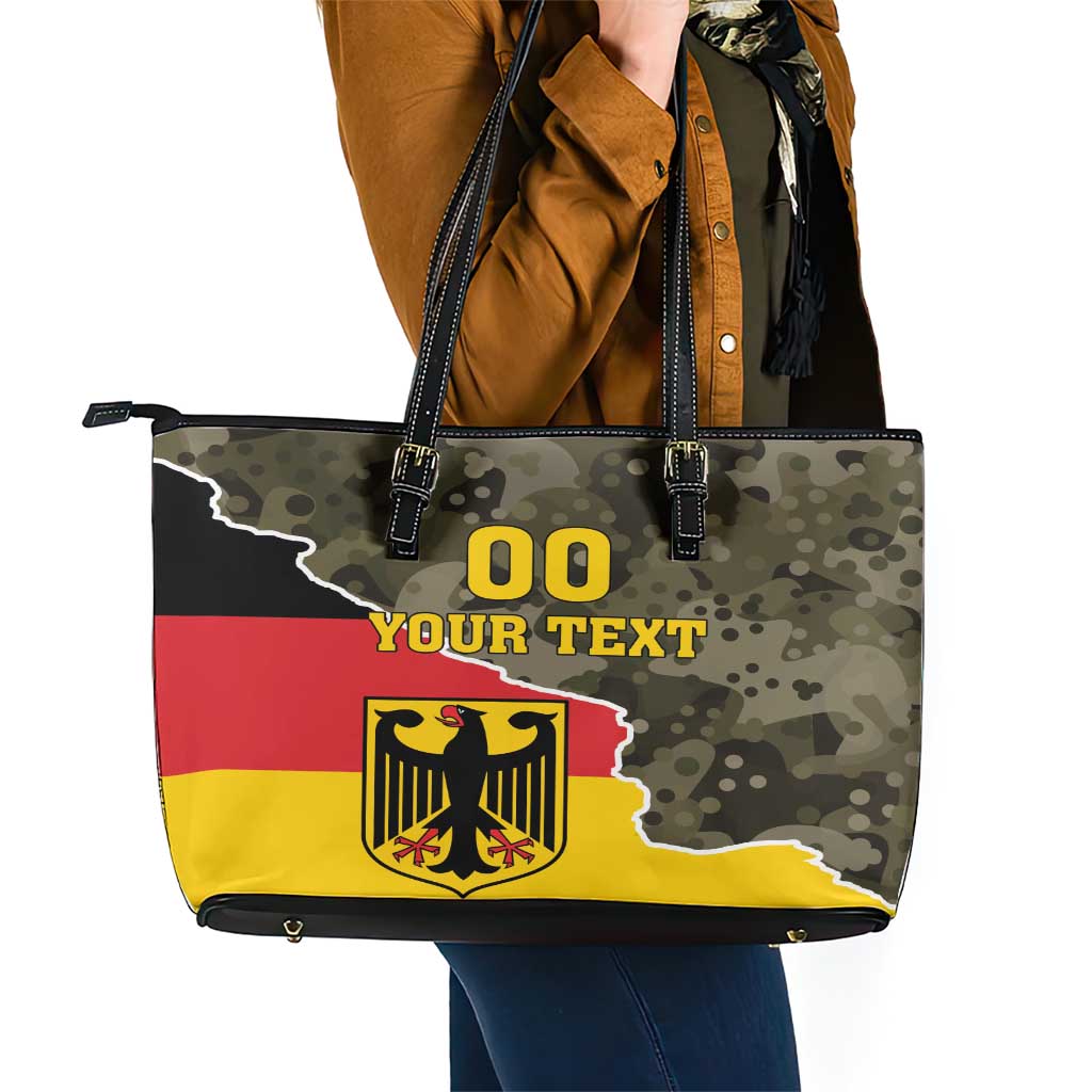 Custom Germany 1990 Leather Tote Bag Coat Of Arms With Camo Patterns LT18