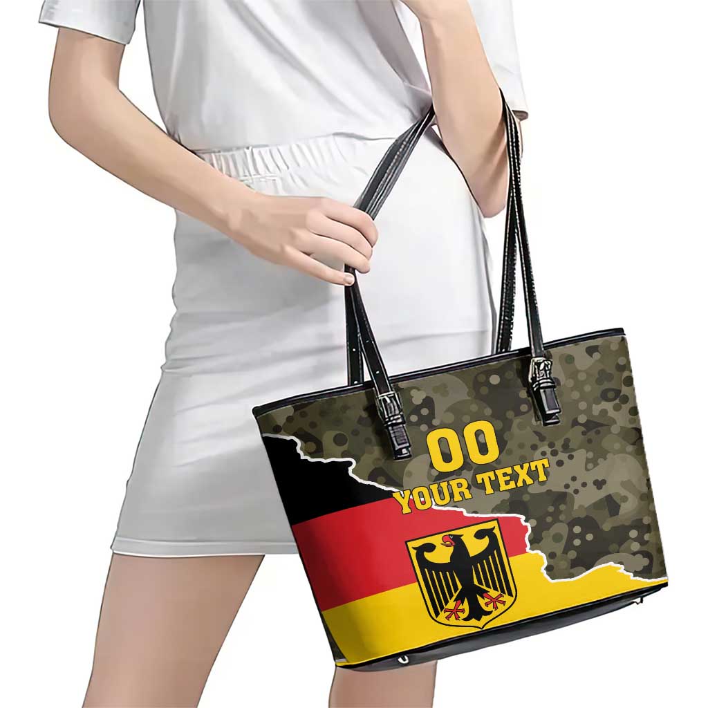 Custom Germany 1990 Leather Tote Bag Coat Of Arms With Camo Patterns LT18