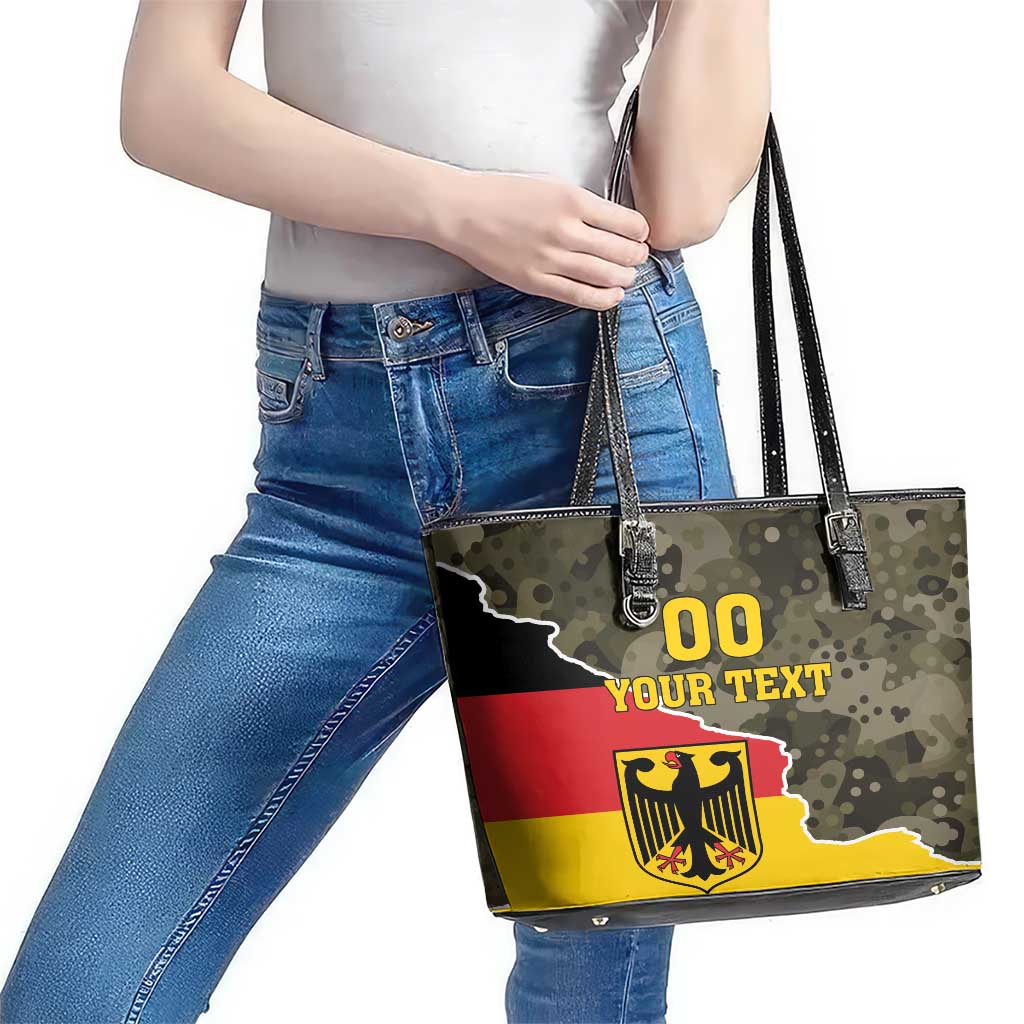 Custom Germany 1990 Leather Tote Bag Coat Of Arms With Camo Patterns LT18