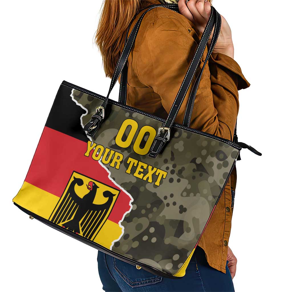 Custom Germany 1990 Leather Tote Bag Coat Of Arms With Camo Patterns LT18