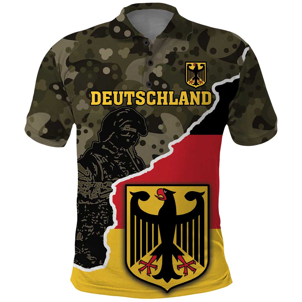 Custom Germany 1990 Polo Shirt Coat Of Arms With Camo Patterns LT18