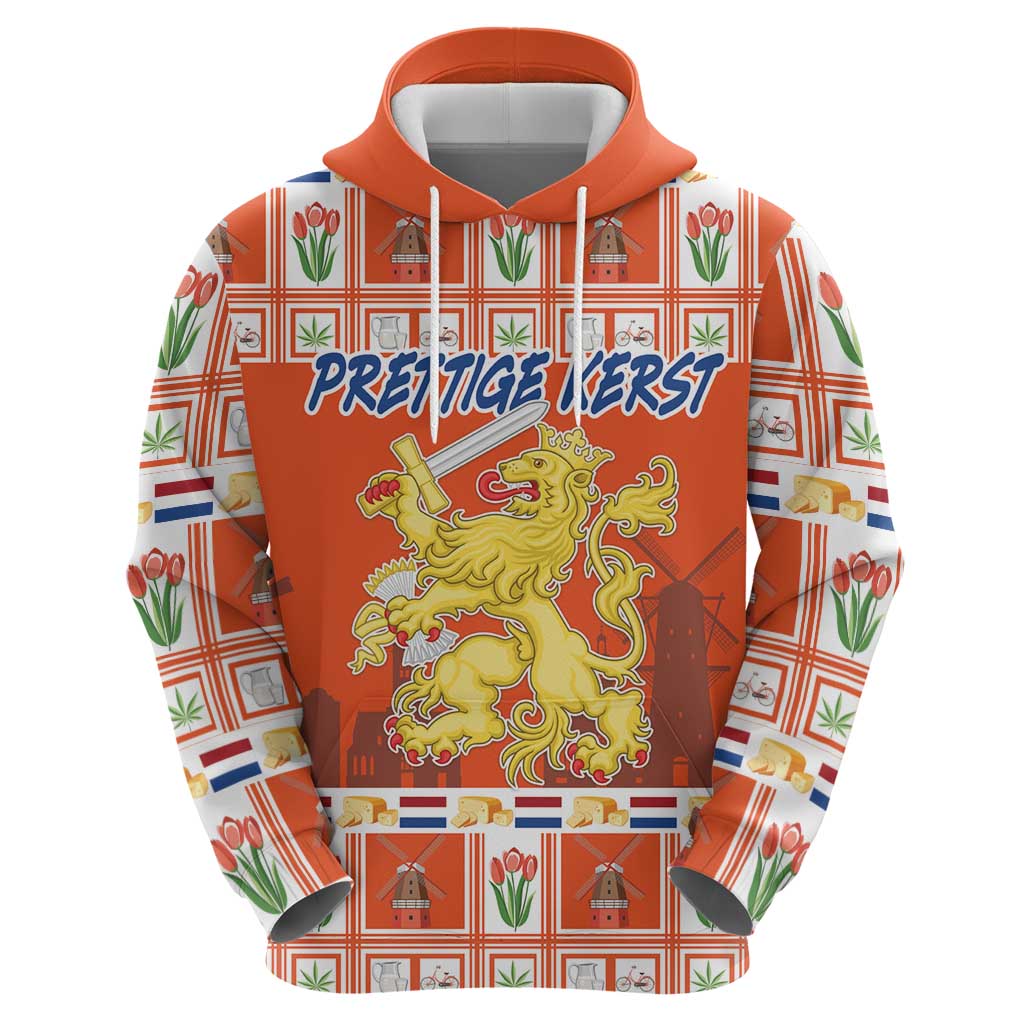 Personalized Netherlands Christmas Hoodie Coat Of Arms - Prettige Kerst LT18