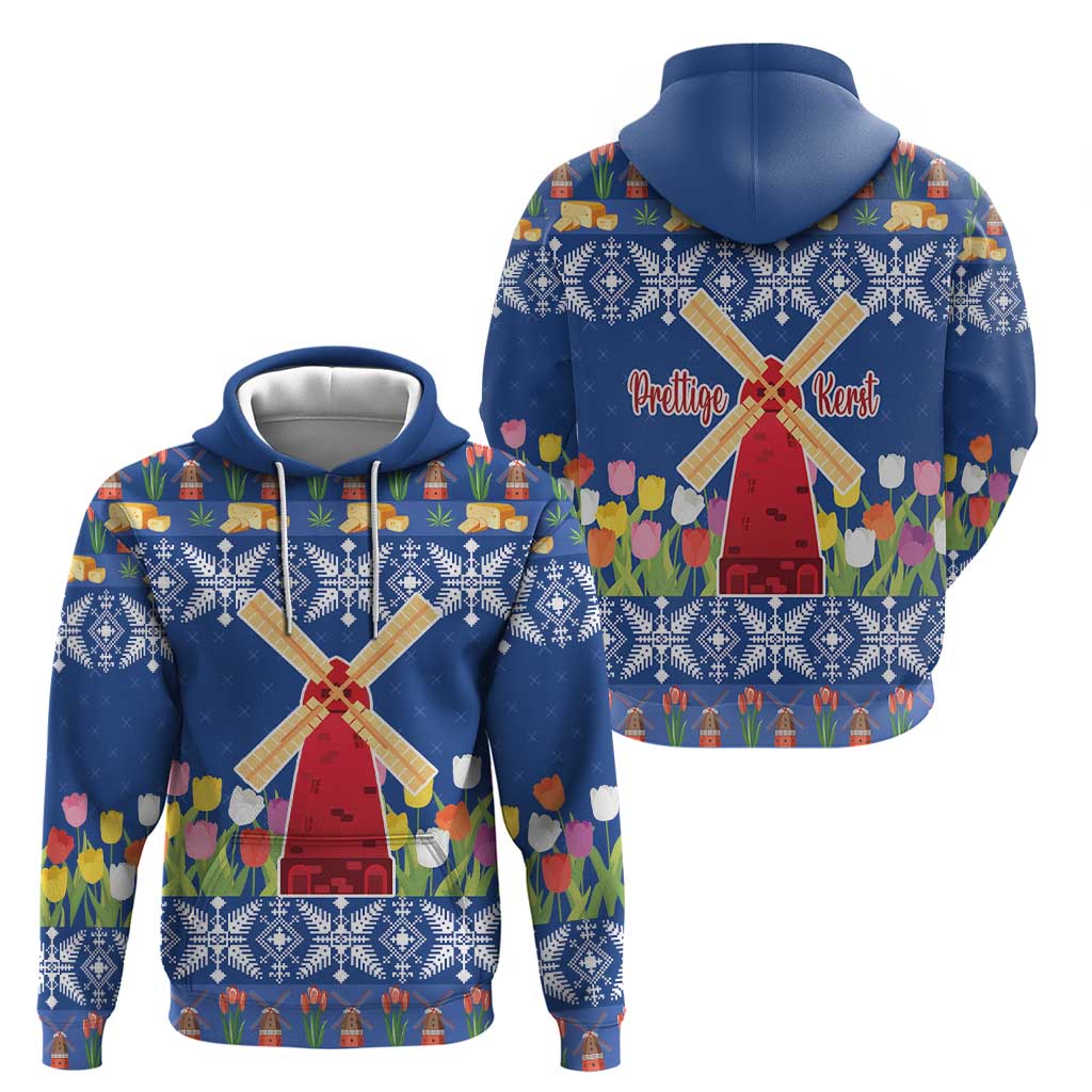 Netherlands Christmas Hoodie Windmills With Tulip Flowers LT18
