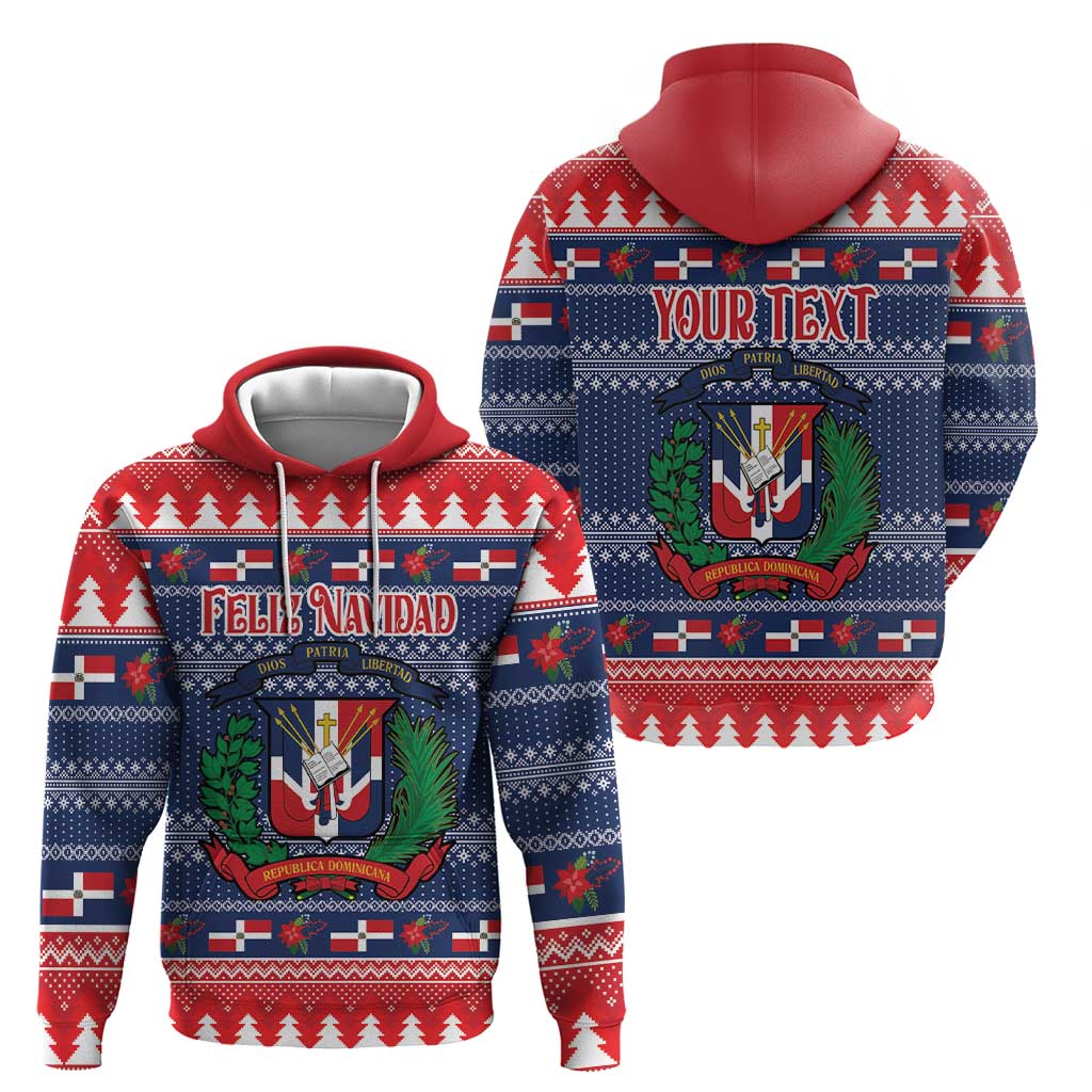 Personalized Dominican Republic Christmas Hoodie Dominicana Coat Of Arms Christmas Pattern LT18