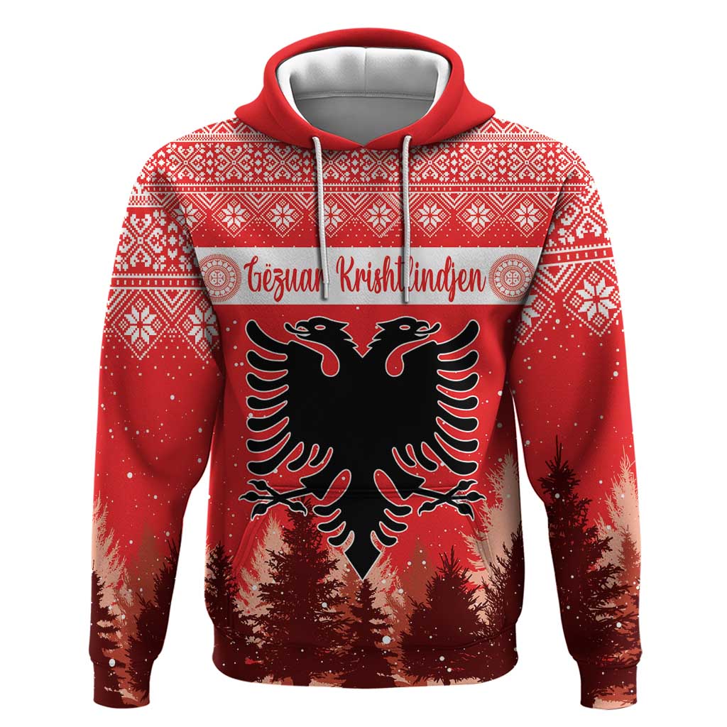 Personalized Albania Christmas Hoodie The Double-headed Eagle Christmas Pattern LT18