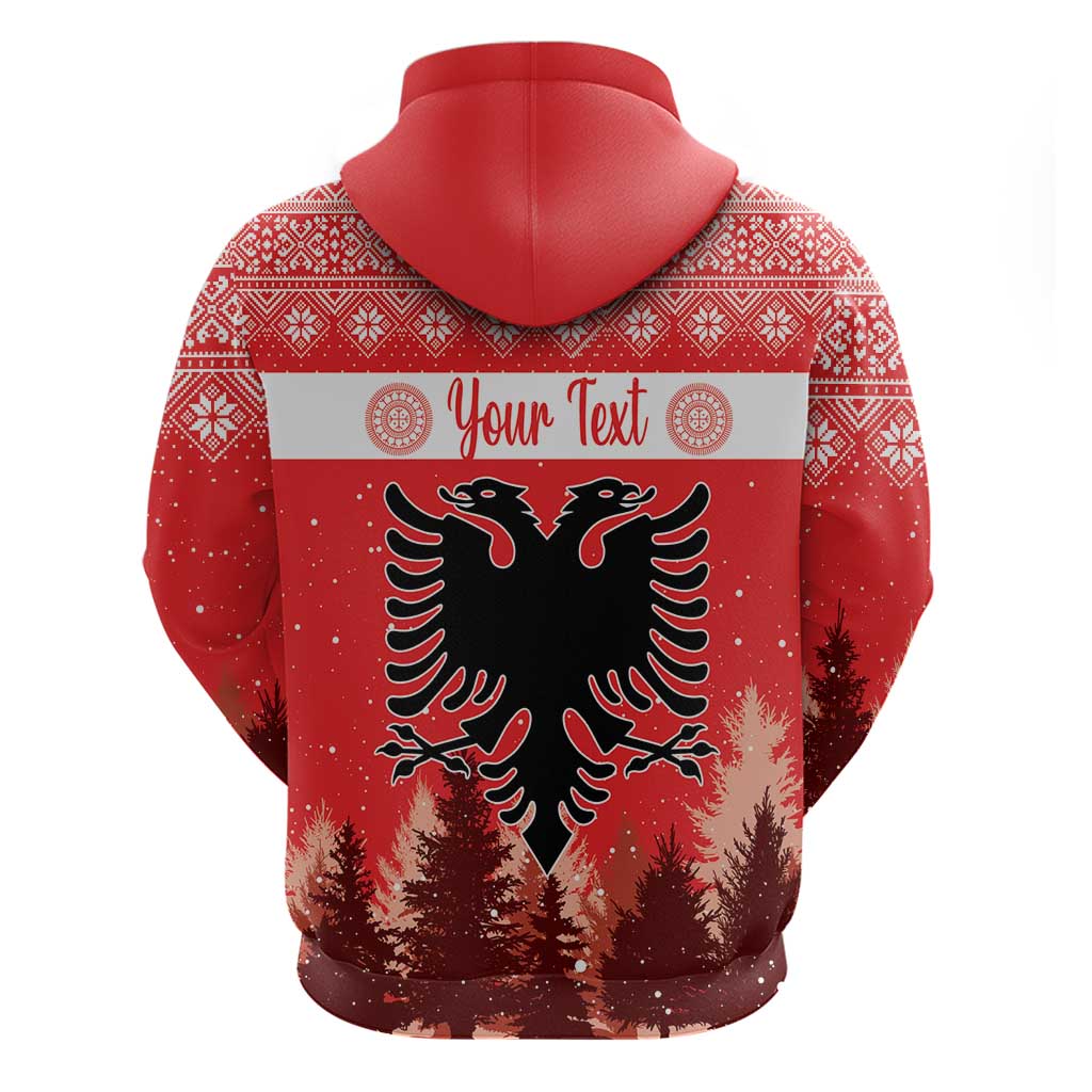 Personalized Albania Christmas Hoodie The Double-headed Eagle Christmas Pattern LT18