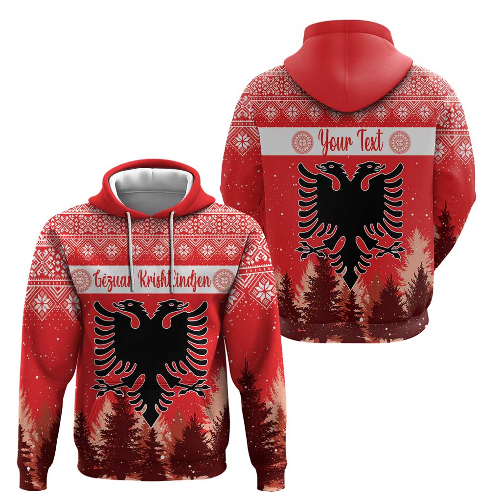 Personalized Albania Christmas Hoodie The Double-headed Eagle Christmas Pattern LT18