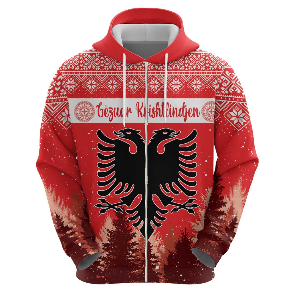 Personalized Albania Christmas Hoodie The Double-headed Eagle Christmas Pattern LT18