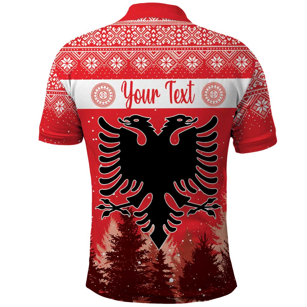 Personalized Albania Christmas Polo Shirt The Double-headed Eagle Christmas Pattern LT18