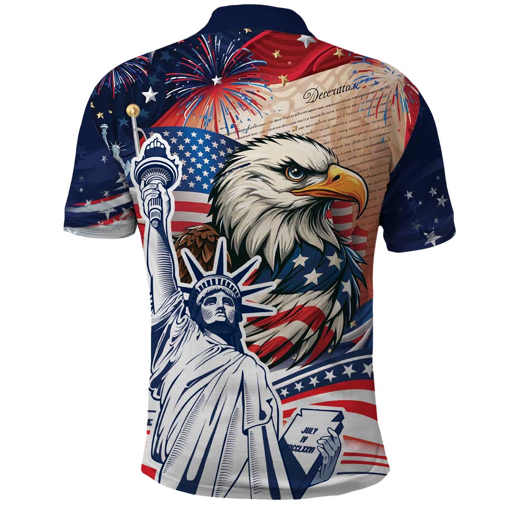 United States Fourth Of July Polo Shirt Eagle Dead With American Flag LT18