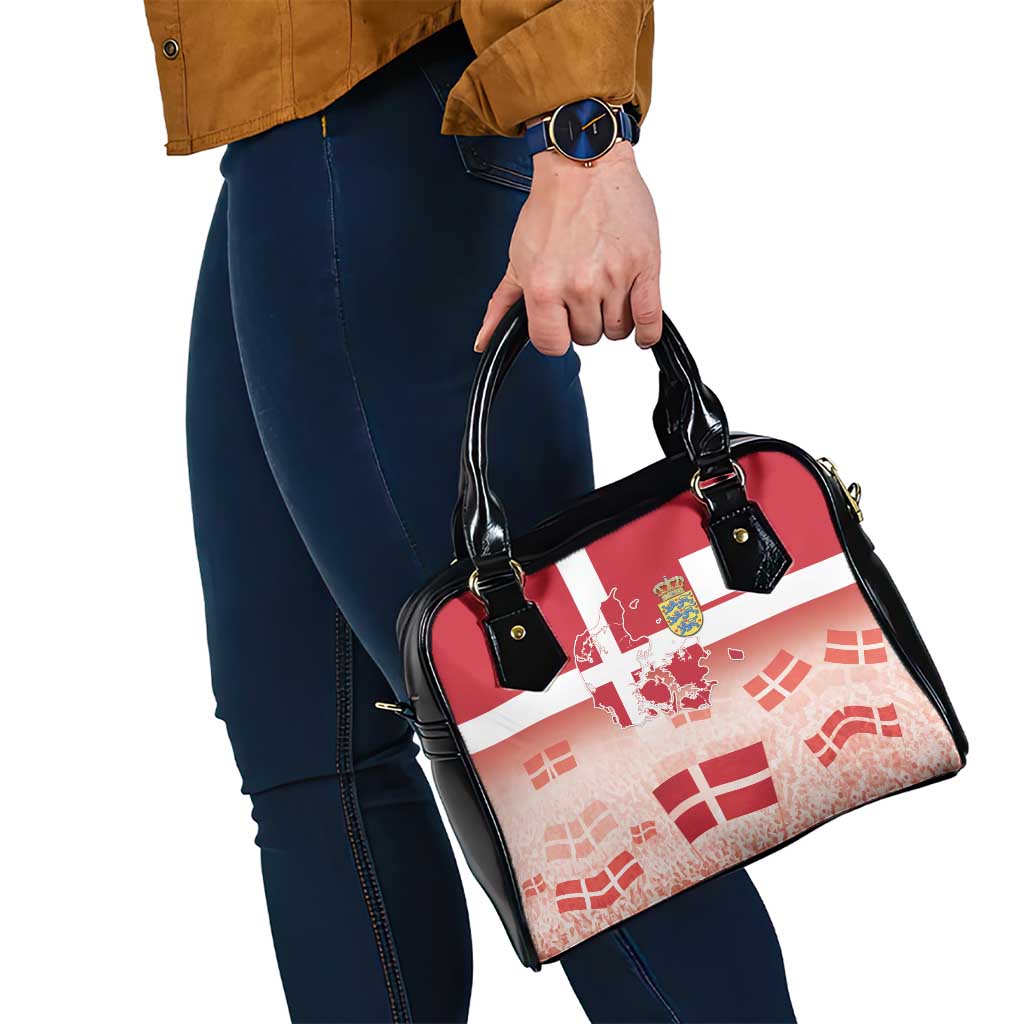 Danish National Flag Day Shoulder Handbag Coat Of Arms With Map LT18