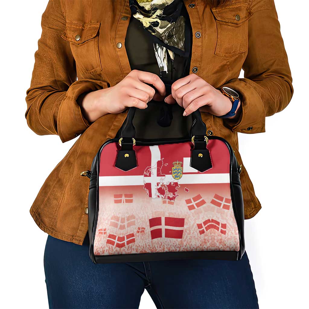 Danish National Flag Day Shoulder Handbag Coat Of Arms With Map LT18