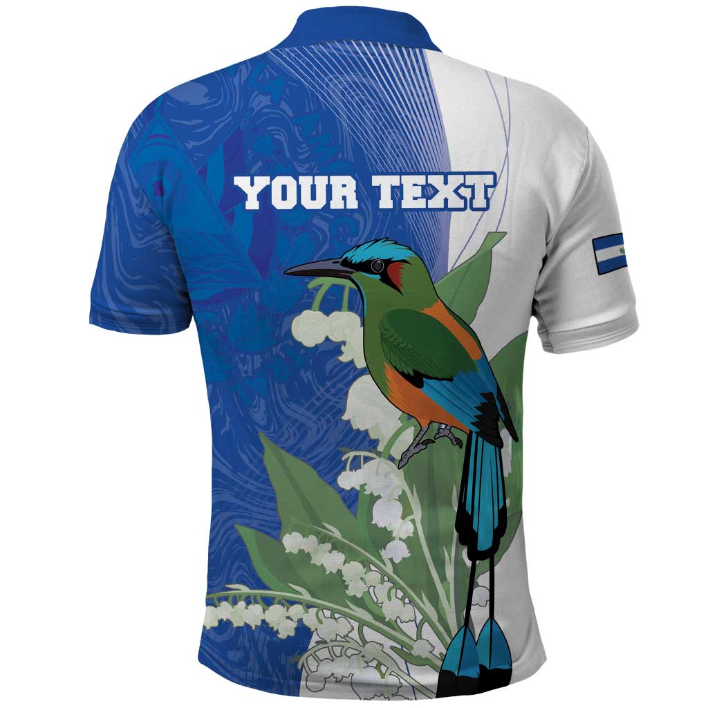 Personalized El Salvador Turquoise Browed Motmot Polo Shirt With Yucca Flowers LT18