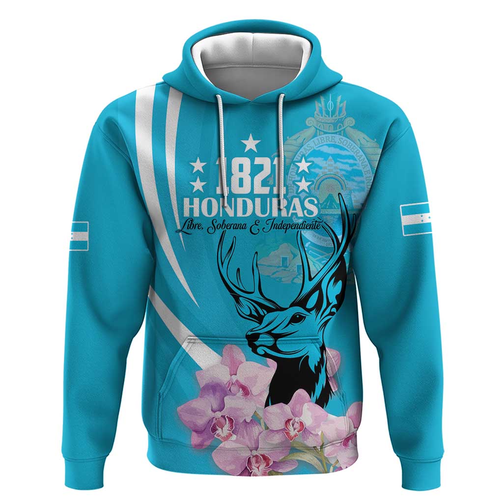 Personalized Honduras Independence Day Hoodie With White Tailed Deer LT18
