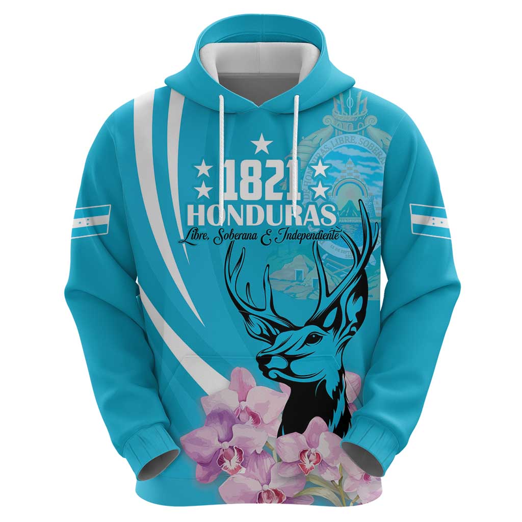 Personalized Honduras Independence Day Hoodie With White Tailed Deer LT18