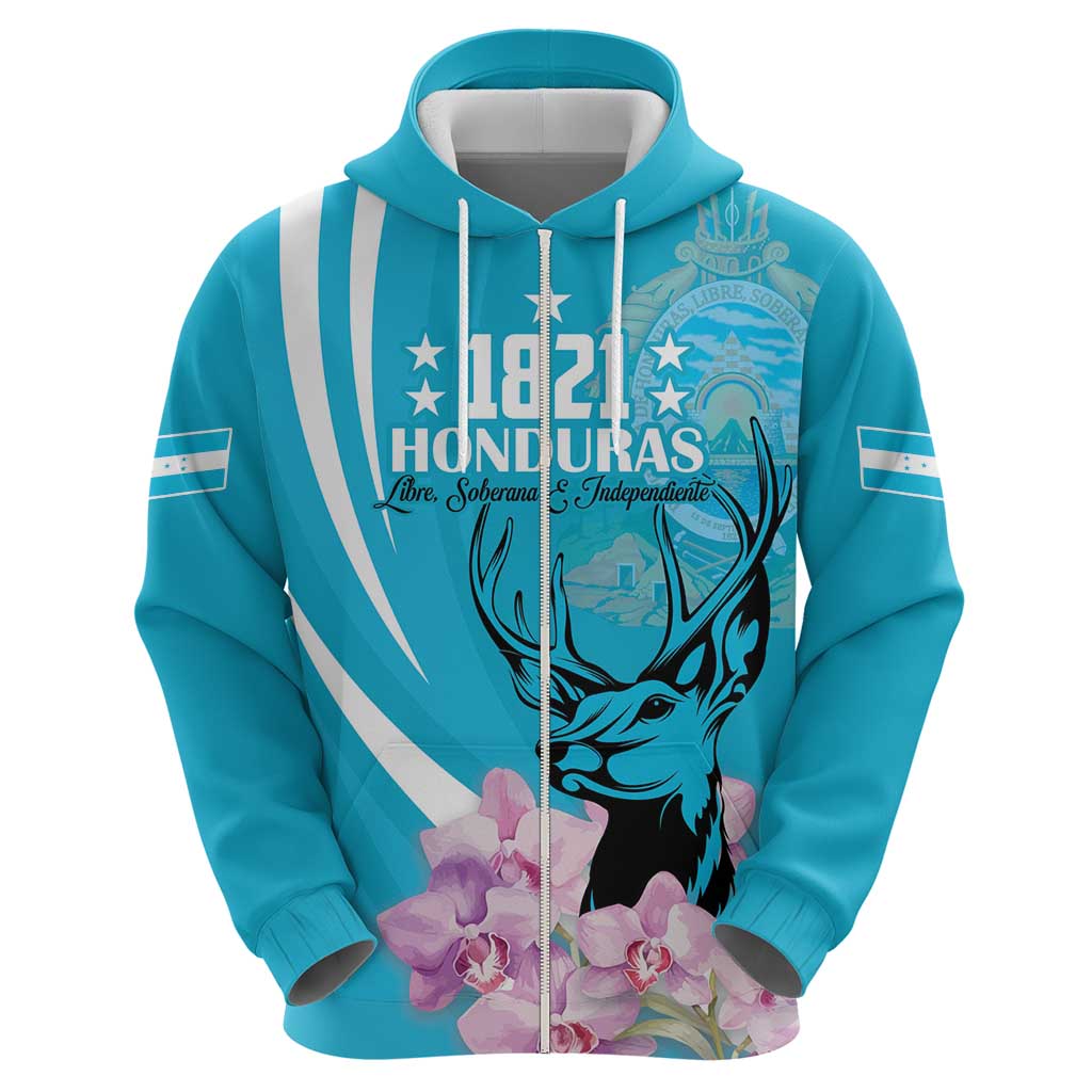 Personalized Honduras Independence Day Hoodie With White Tailed Deer LT18