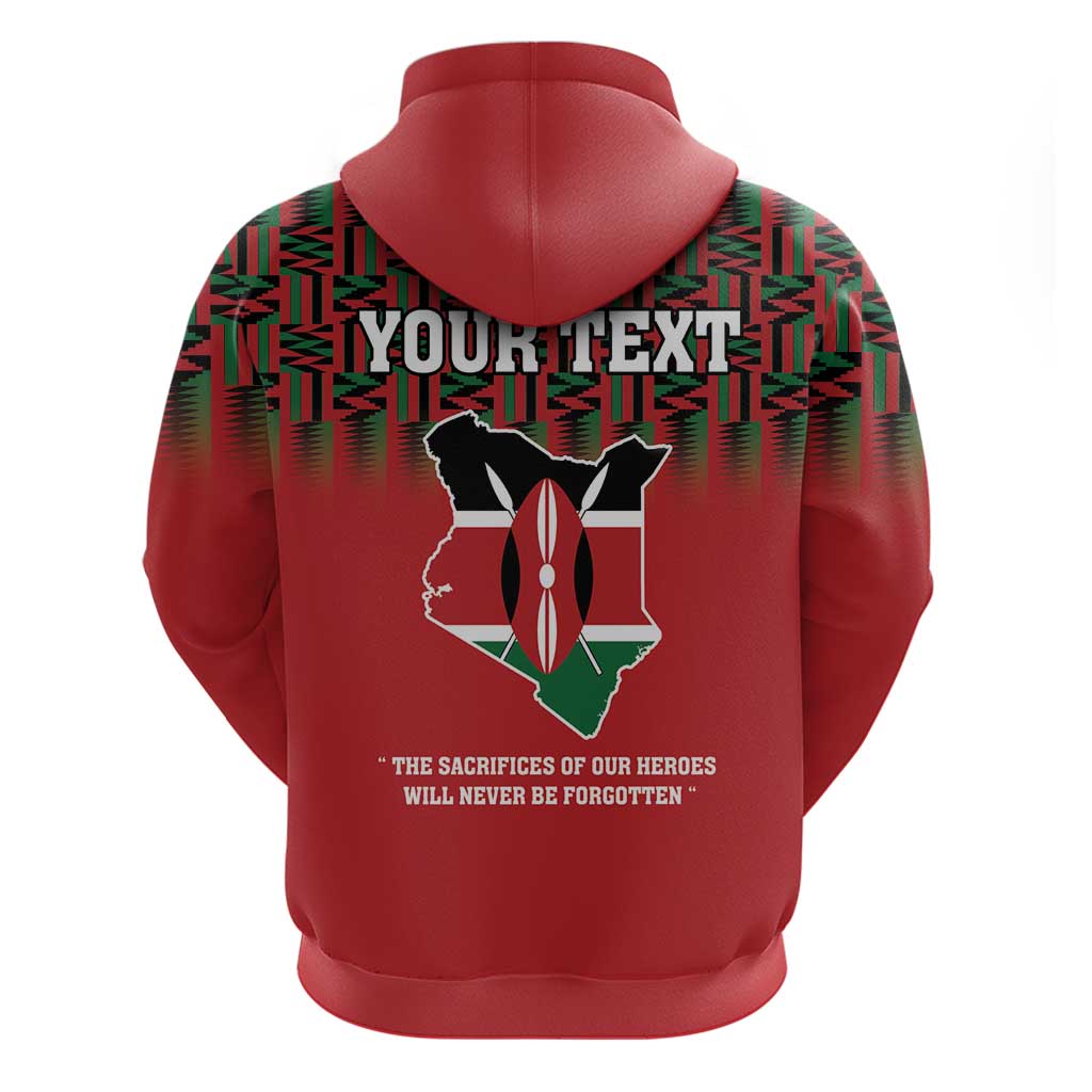 Personalized Kenya Mashujaa Day Hoodie Mzee Jomo Kenyatta With Coat Of Arms LT18