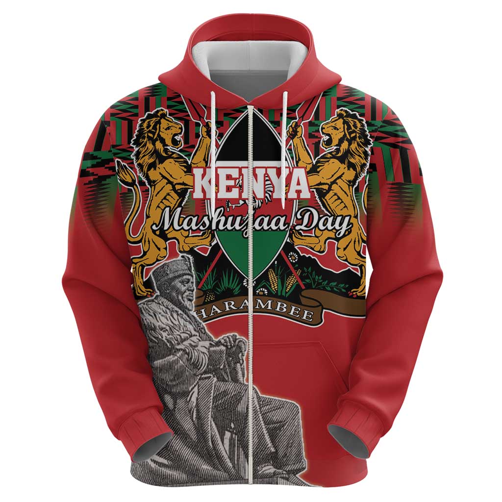Personalized Kenya Mashujaa Day Hoodie Mzee Jomo Kenyatta With Coat Of Arms LT18