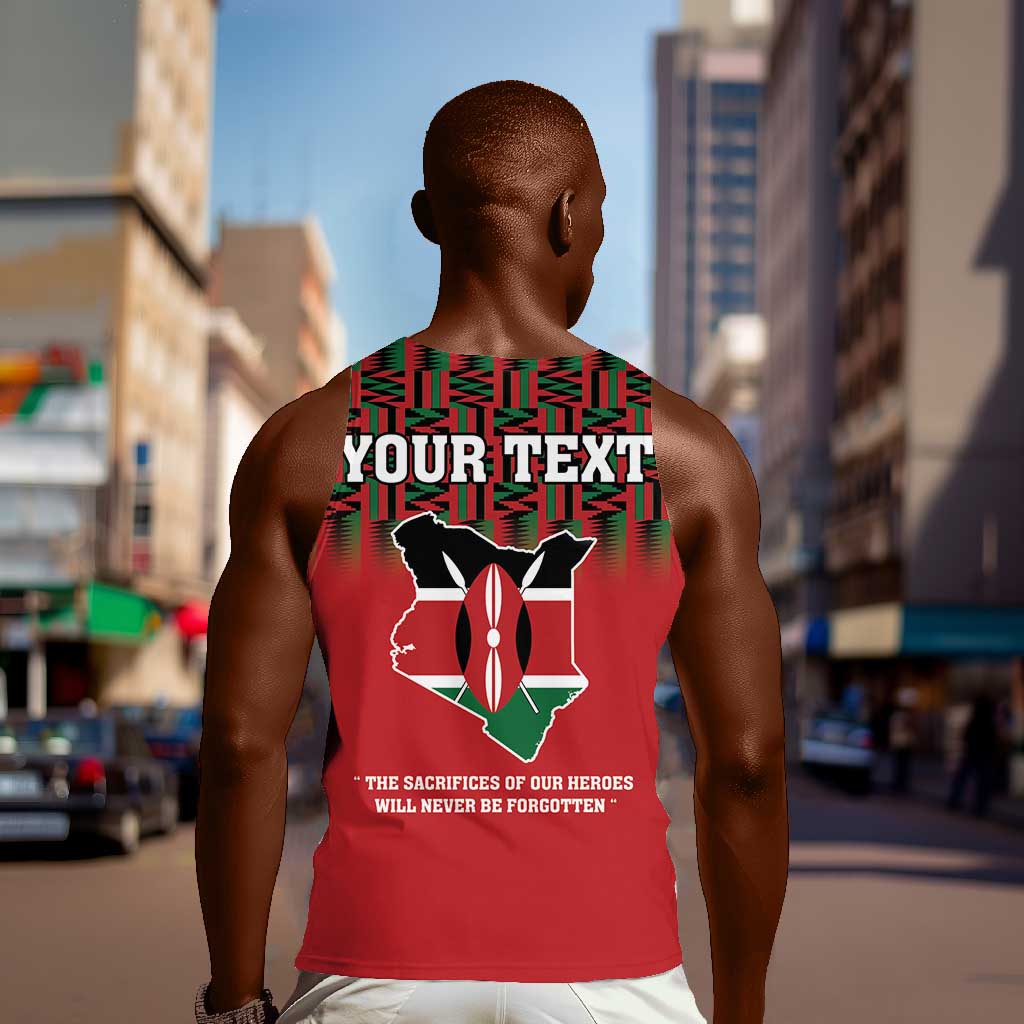 Personalized Afro Kenya Mashujaa Day Men Tank Top Mzee Jomo Kenyatta With Coat Of Arms LT18
