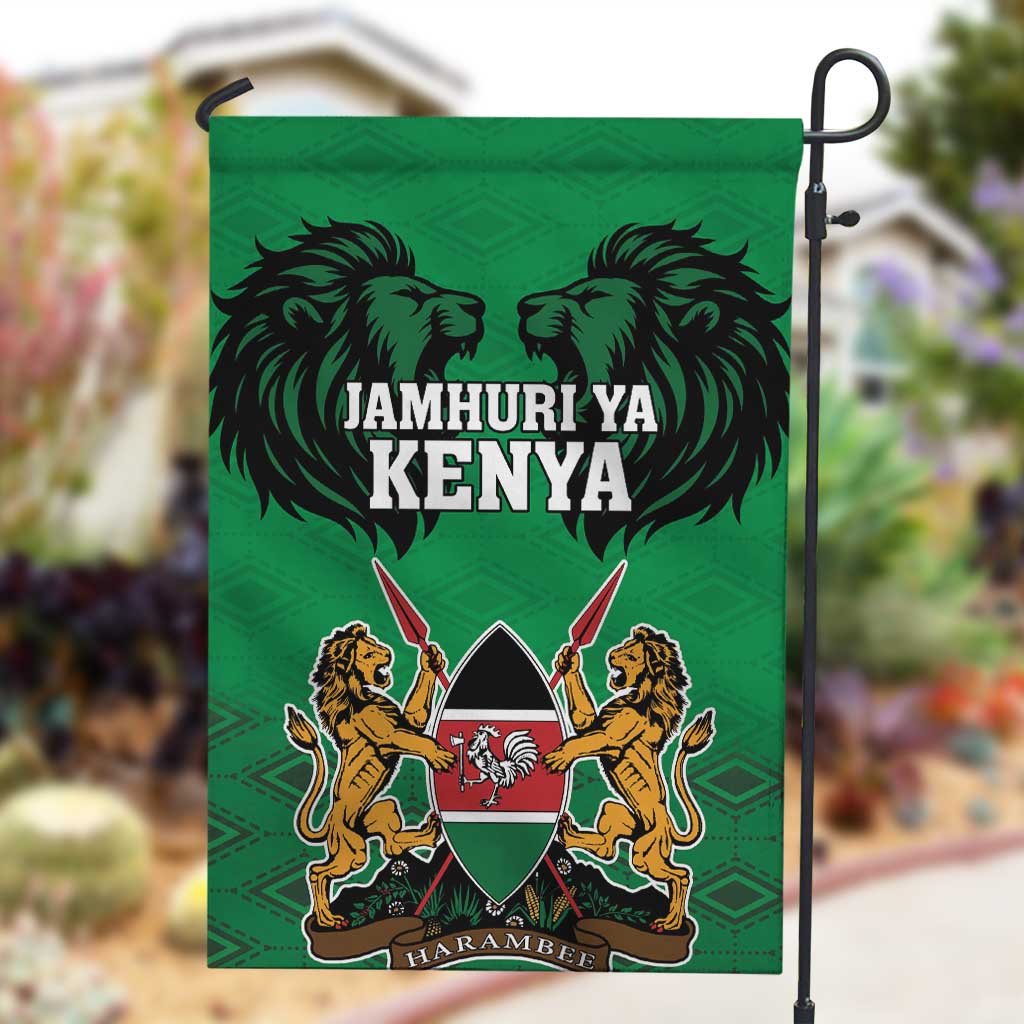 Afro Kenya National Heroes Day Garden Flag Mashujaa With Lion Head And Coat Of Arms LT18