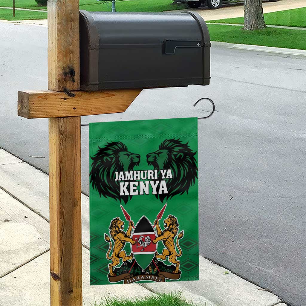 Afro Kenya National Heroes Day Garden Flag Mashujaa With Lion Head And Coat Of Arms LT18