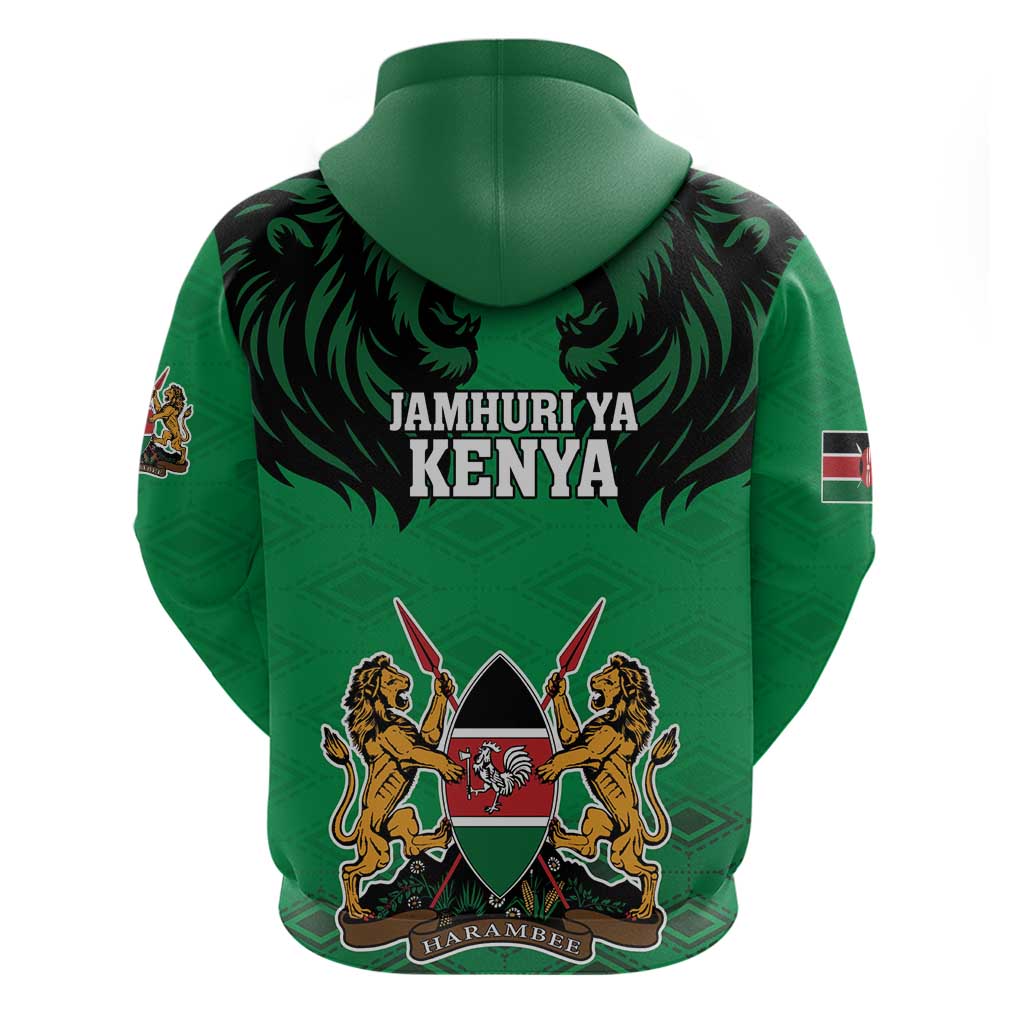 Kenya National Heroes Day Hoodie Mashujaa With Lion Head And Coat Of Arms LT18