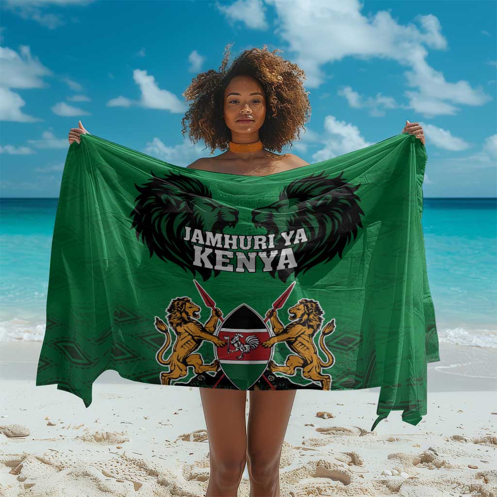 Afro Kenya National Heroes Day Sarong Mashujaa With Lion Head And Coat Of Arms LT18
