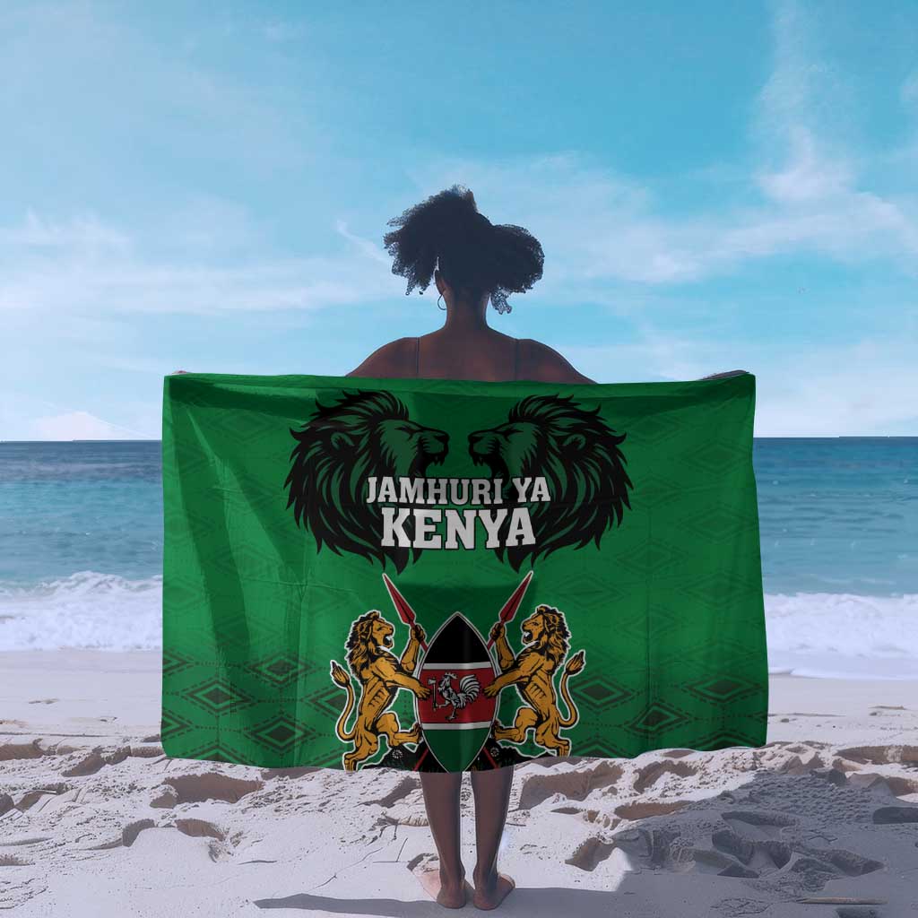 Afro Kenya National Heroes Day Sarong Mashujaa With Lion Head And Coat Of Arms LT18
