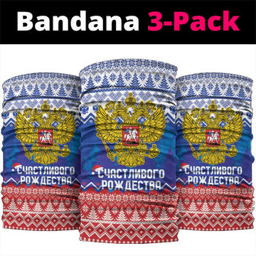Russia Christmas Neck Gaiter Double Headed Eagle Christmas Patterns LT18
