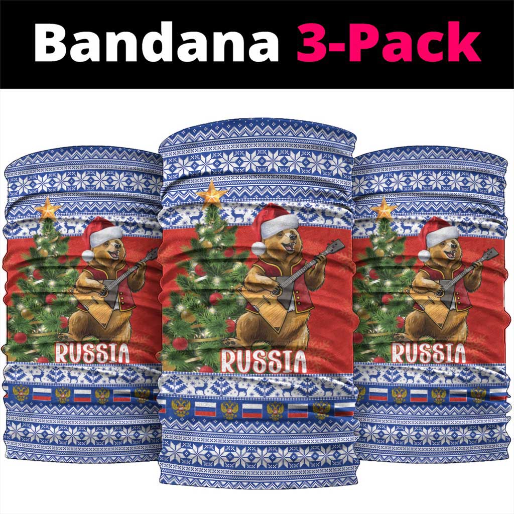 Russia Christmas Neck Gaiter Brown Bear Playing Balalaika LT18