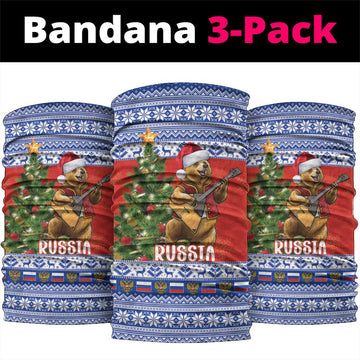 Russia Christmas Neck Gaiter Brown Bear Playing Balalaika LT18