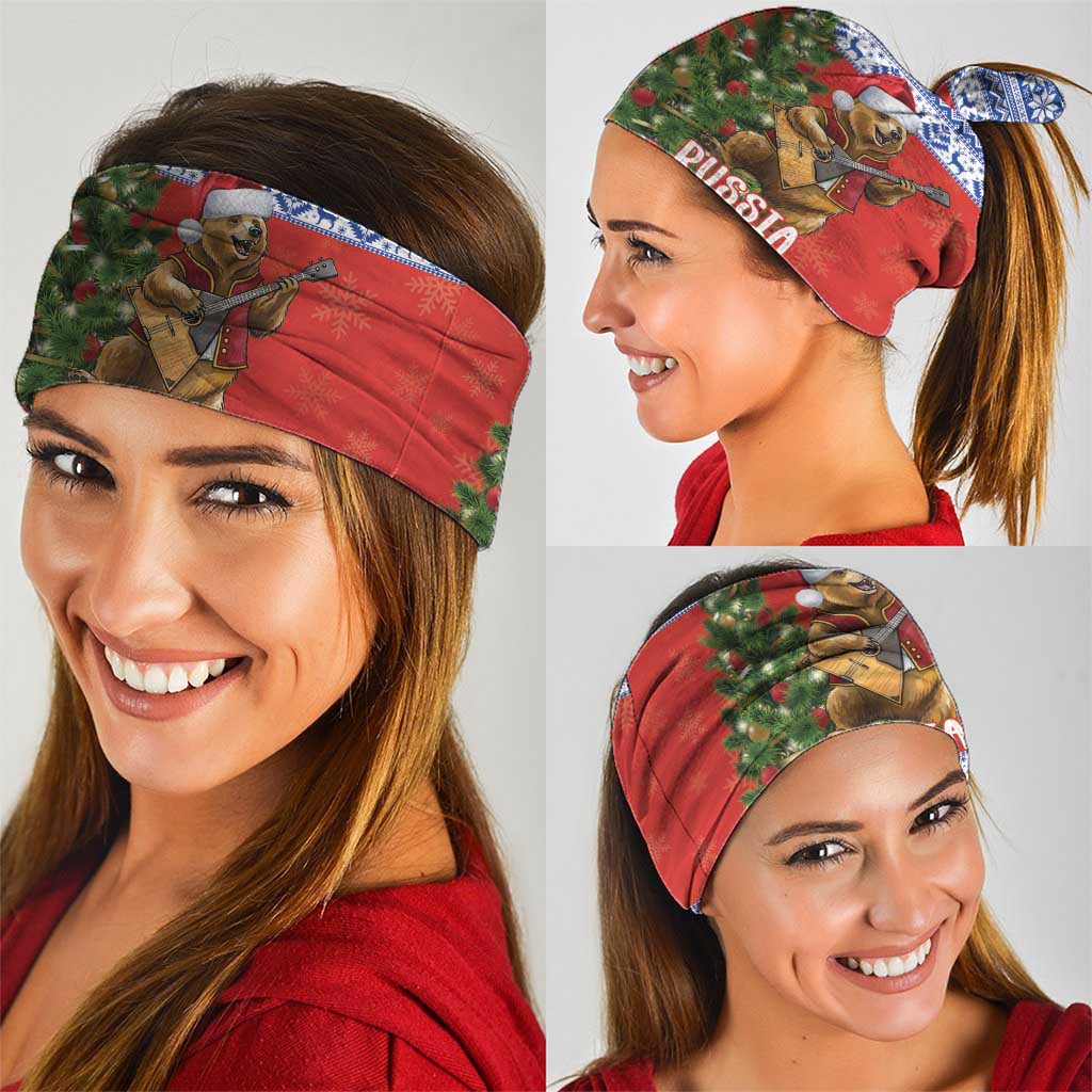 Russia Christmas Neck Gaiter Brown Bear Playing Balalaika LT18