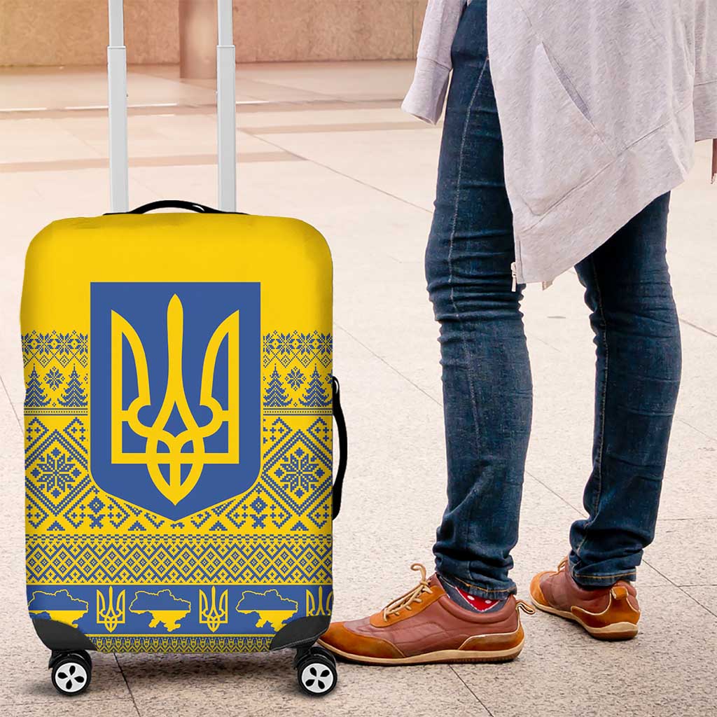 Ukraine Trident Christmas Luggage Cover Vyshyvanka Patterns LT18