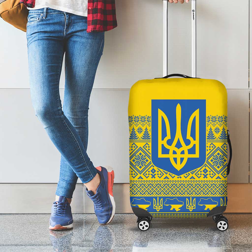 Ukraine Trident Christmas Luggage Cover Vyshyvanka Patterns LT18