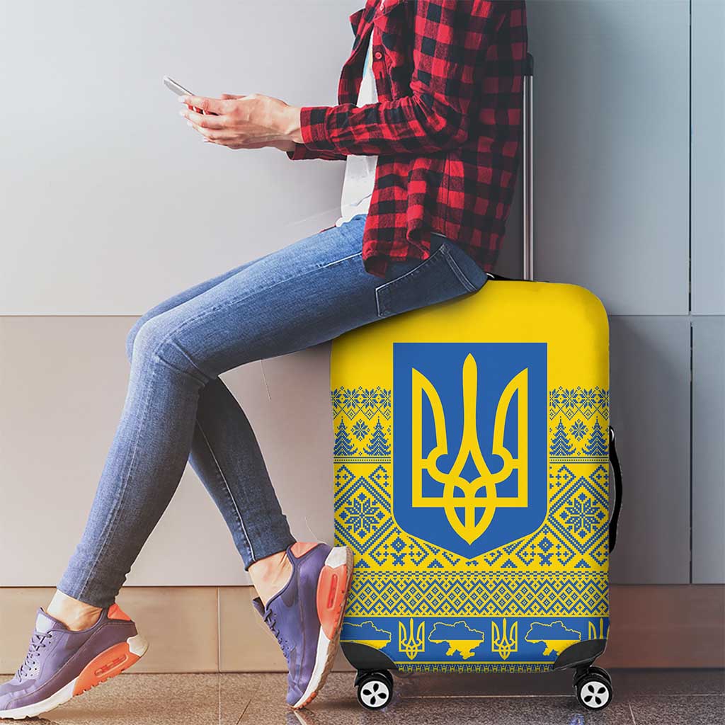 Ukraine Trident Christmas Luggage Cover Vyshyvanka Patterns LT18