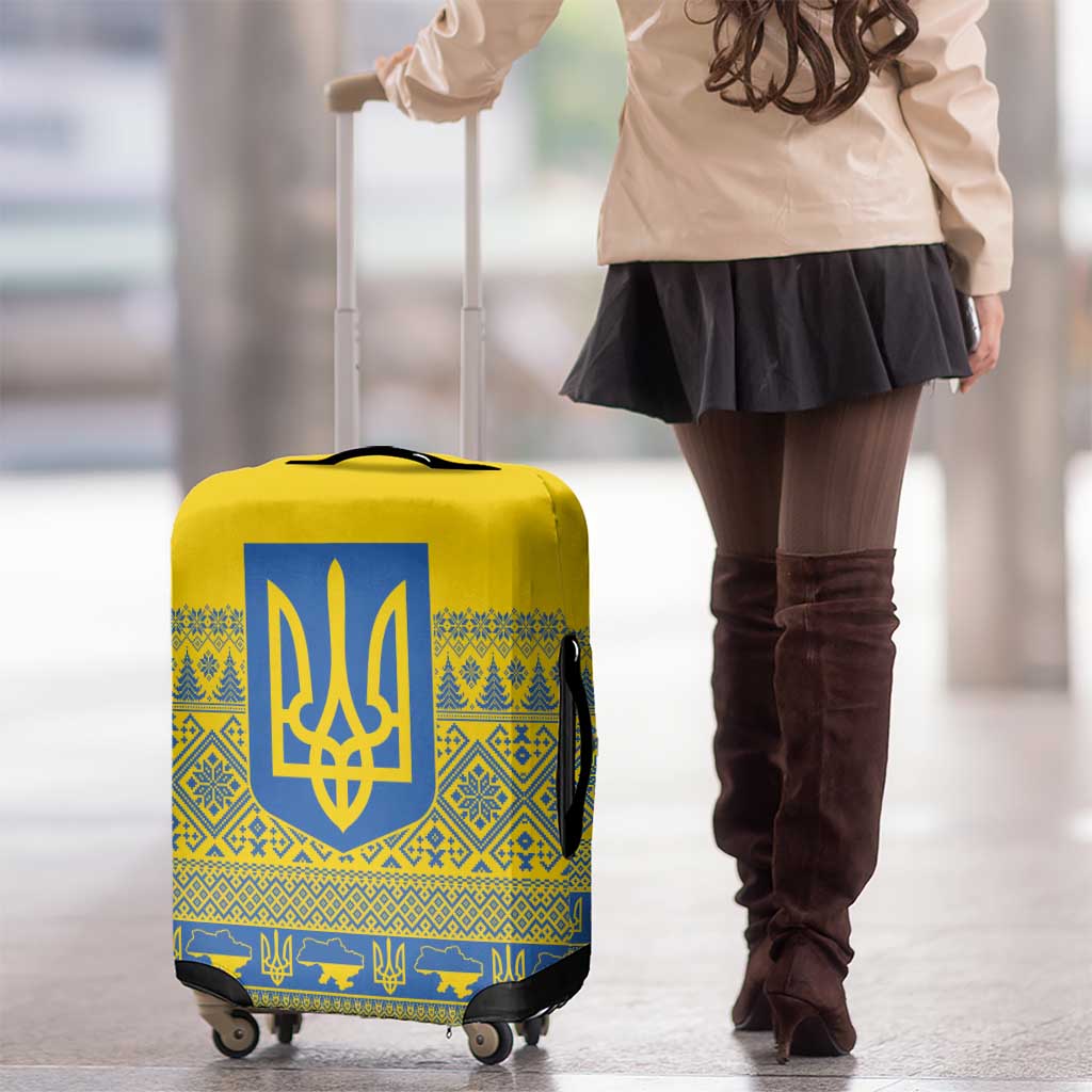 Ukraine Trident Christmas Luggage Cover Vyshyvanka Patterns LT18
