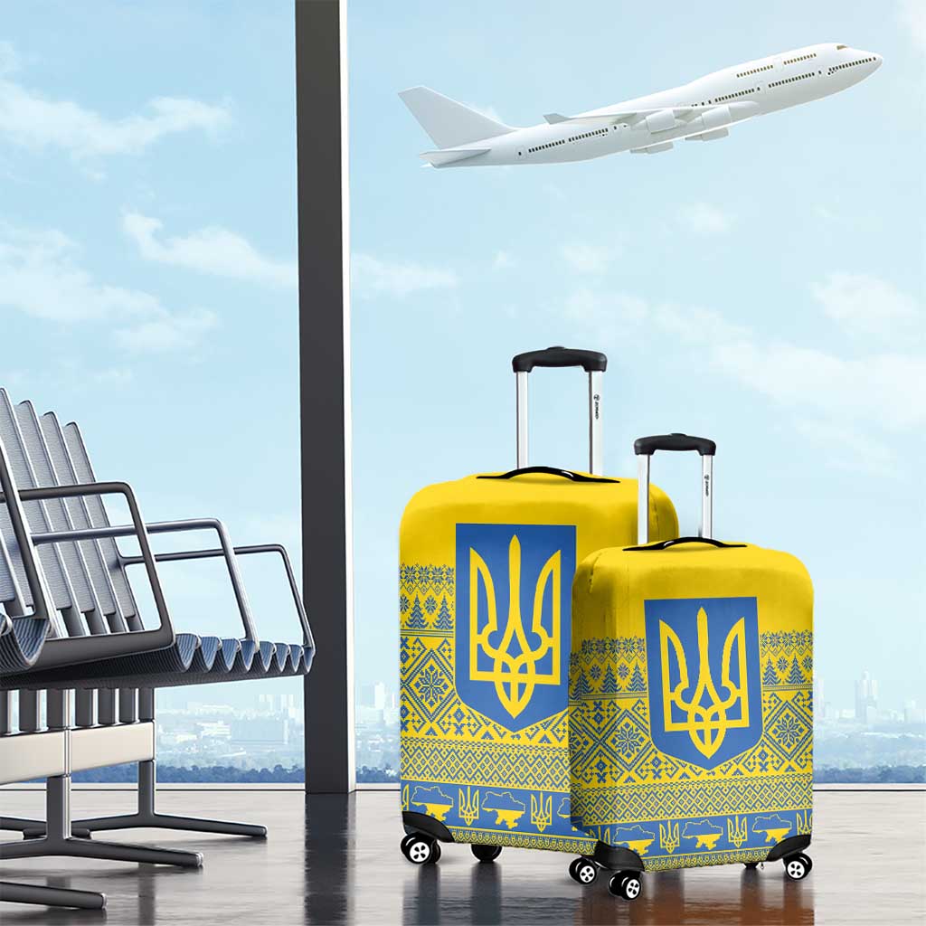 Ukraine Trident Christmas Luggage Cover Vyshyvanka Patterns LT18