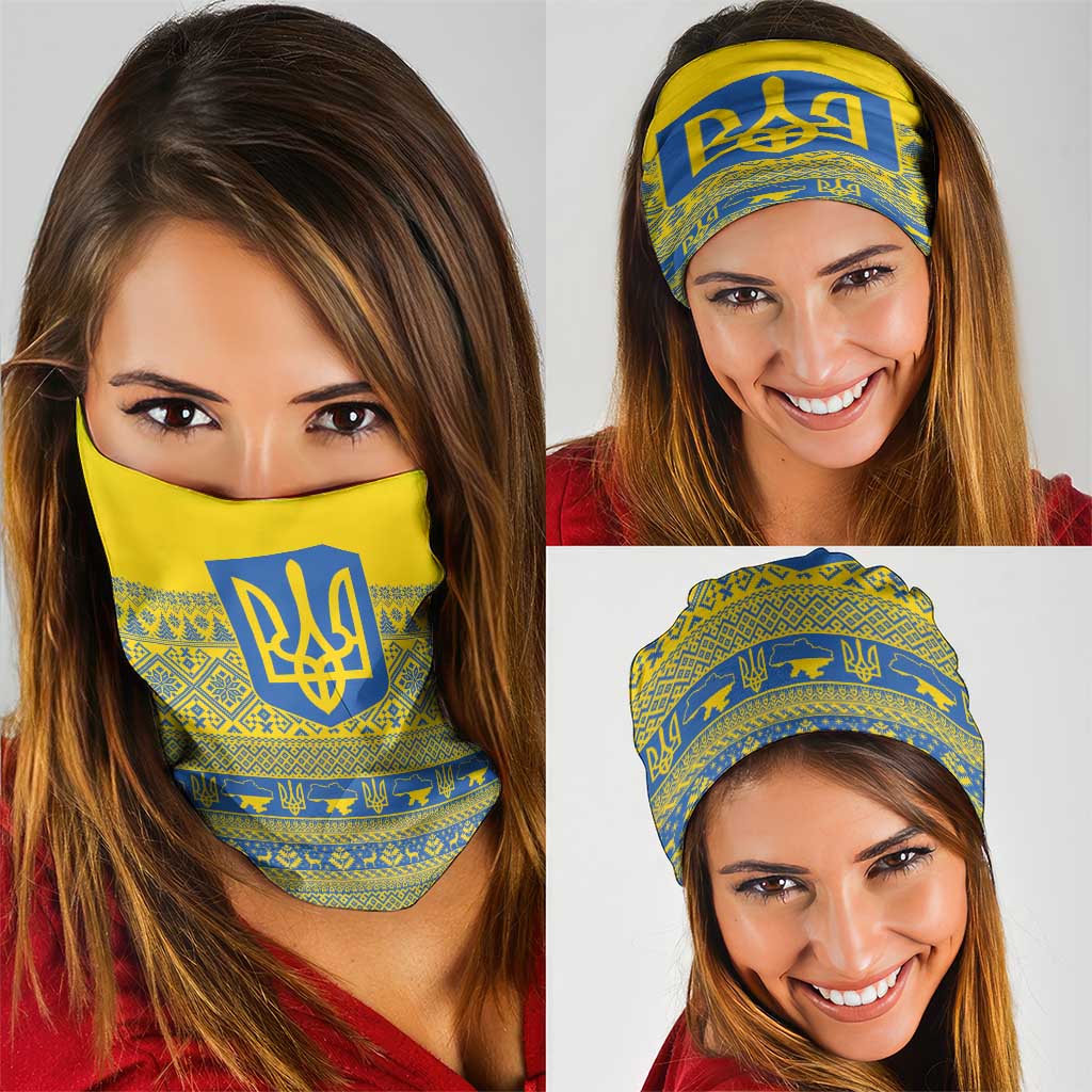 Ukraine Trident Christmas Neck Gaiter Vyshyvanka Patterns LT18