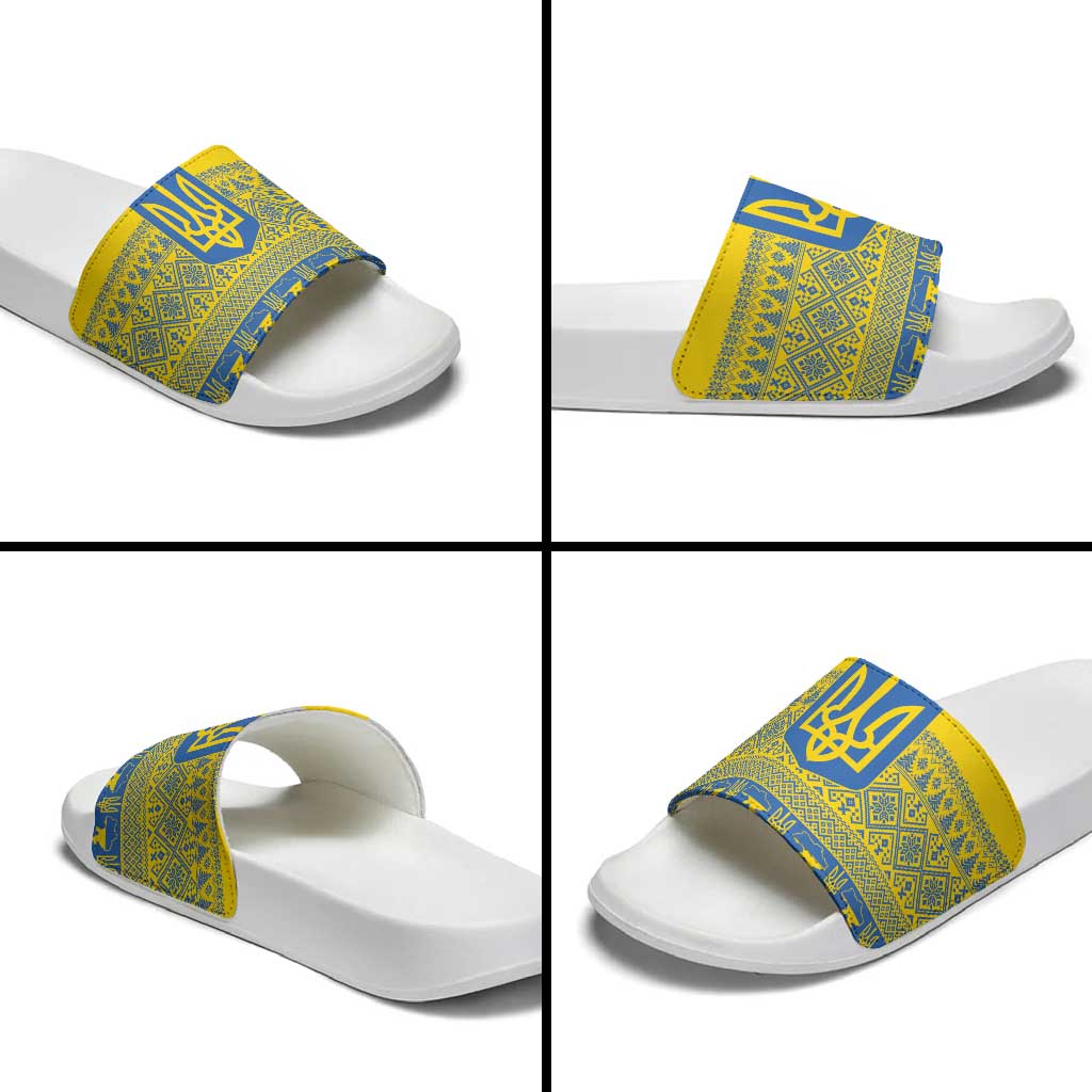 Ukraine Trident Christmas Slide Sandals Vyshyvanka Patterns LT18
