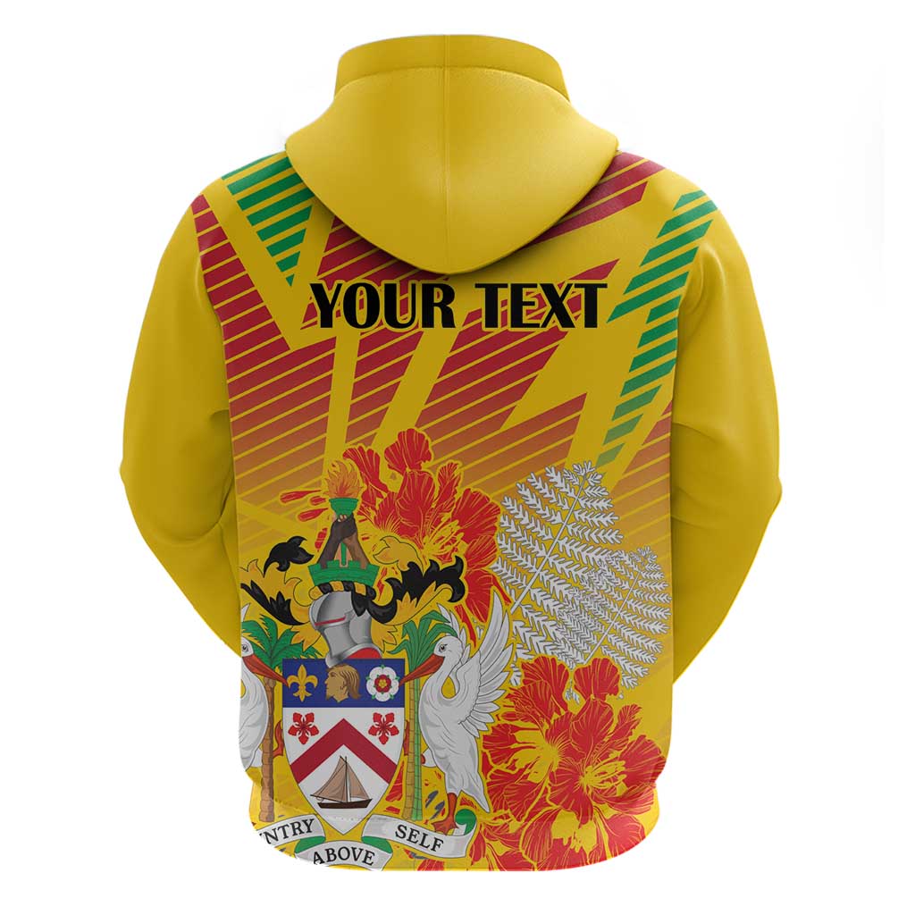 Personalized Saint Kitts and Nevis Poinciana Flowers Hoodie With Coat Of Arms LT18