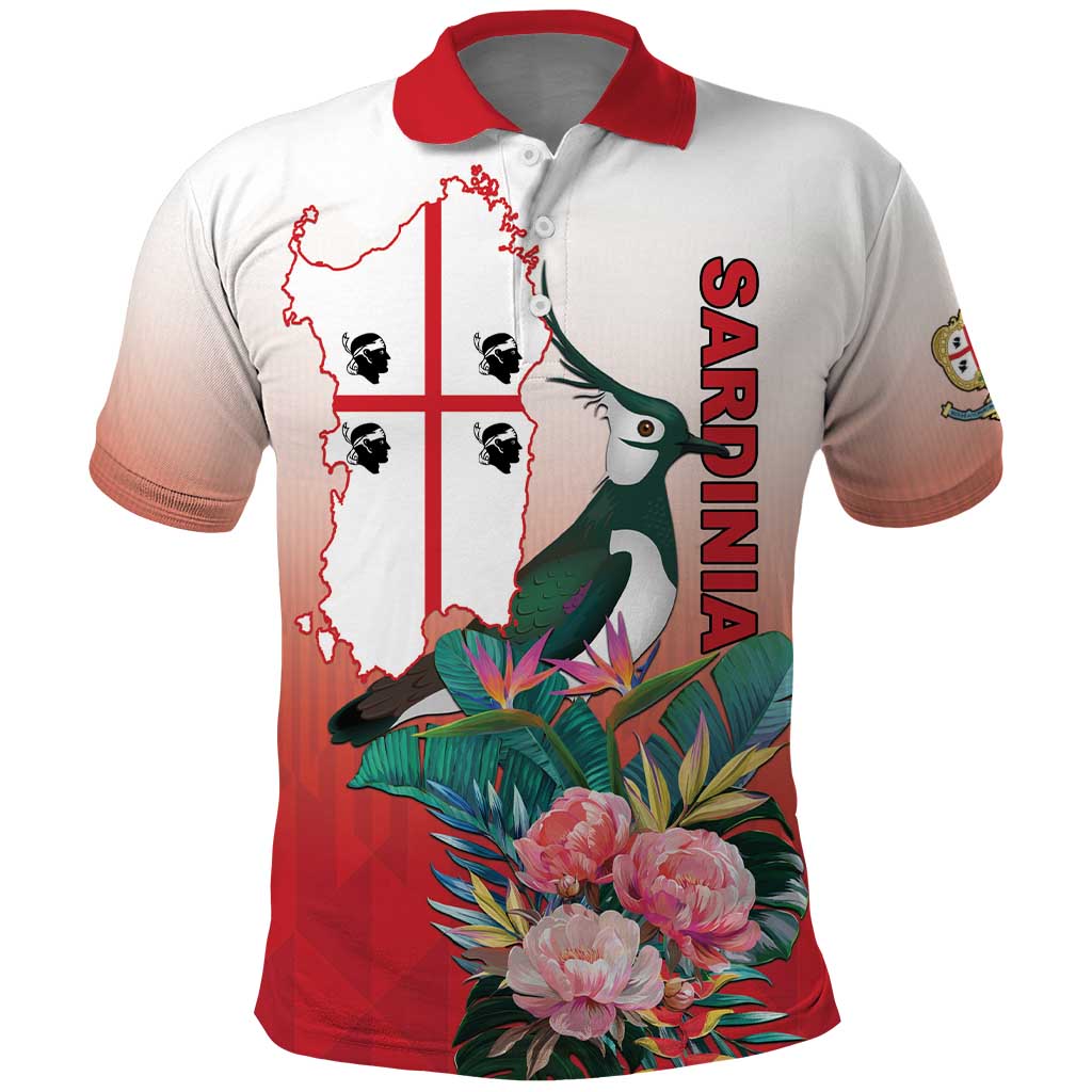 Personalized Italy Sardinia Polo Shirt Lapwing With Map LT18