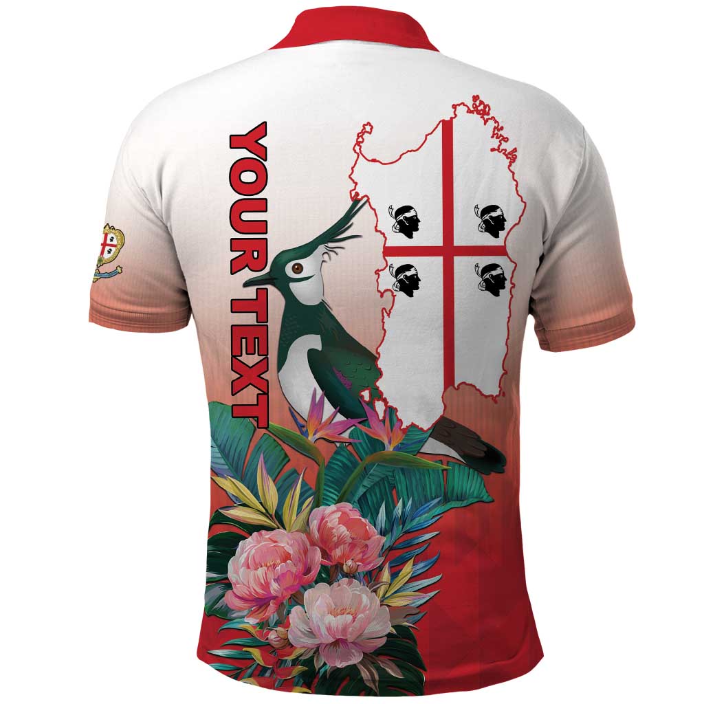 Personalized Italy Sardinia Polo Shirt Lapwing With Map LT18